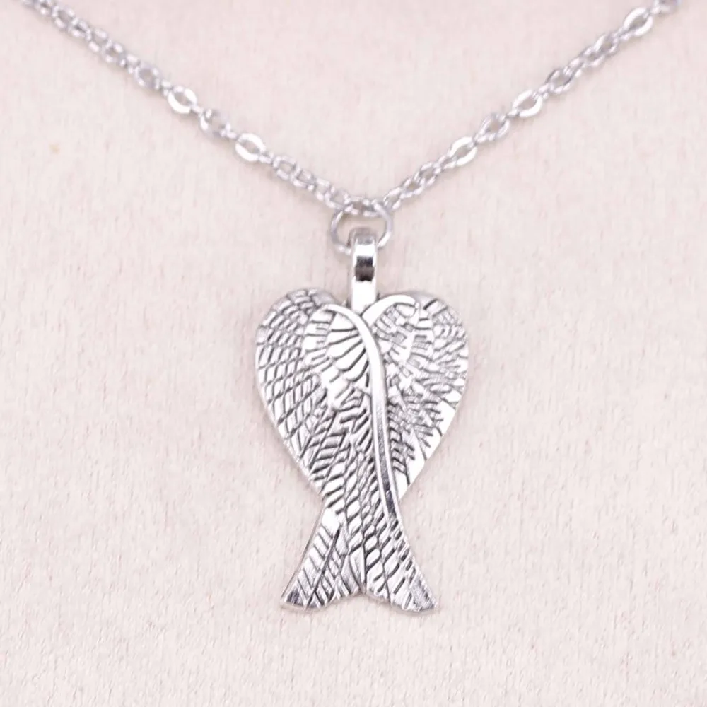 New Fashion Silver Pendant angel wings 27*15mm Necklace Women Exquisite