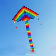 Новинка, Радужный змей с рисунком, забавный весенний нейлоновый треугольный воздушный змей летающие игрушки для детей, родителей, интерактивные