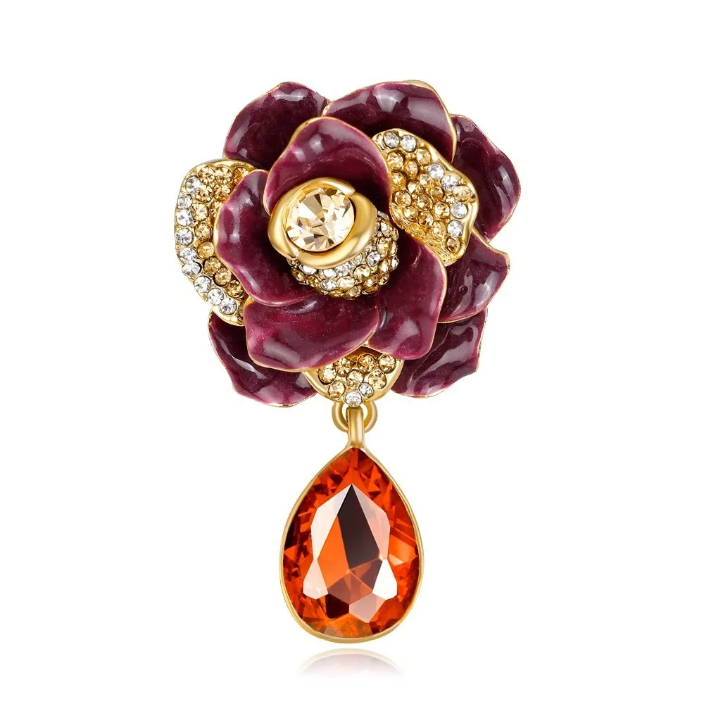 2017 Hot Sales Cute Elegant Roses Crystal Flower Big Respected