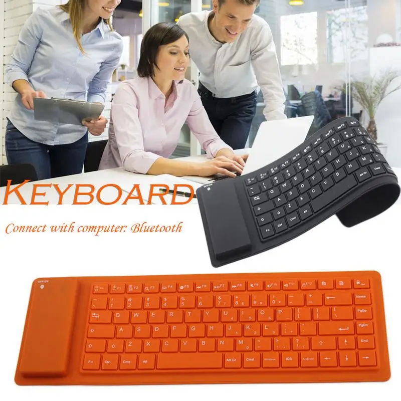 

Bluetooth Keyboard Wireless Universal Compatible With Three System High Sensitivity Silicone Keyboard For PC Laptop Desktop