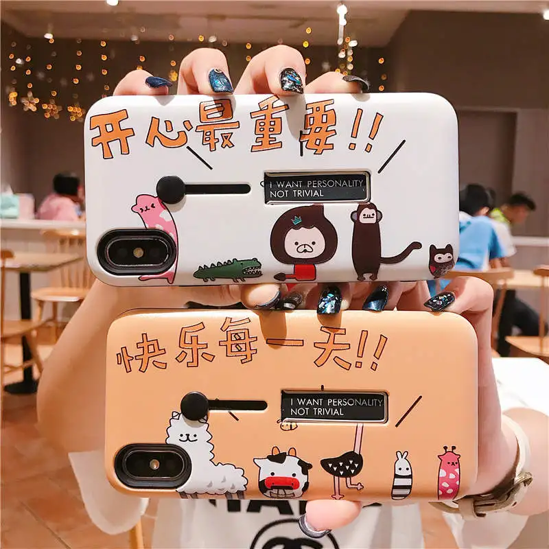 Счастливый каждый день 3D рельефный чехол для Apple iPhone X XR палец кольцо скрывает
