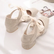 2019 spring new evening shoes versatile with thick with baotou women's shoes