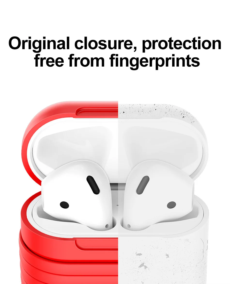 Чехол для наушников Baseus для Apple AirPods защитный чехол с магнитным ремешком против потери для Air Pods силиконовый чехол Аксессуары