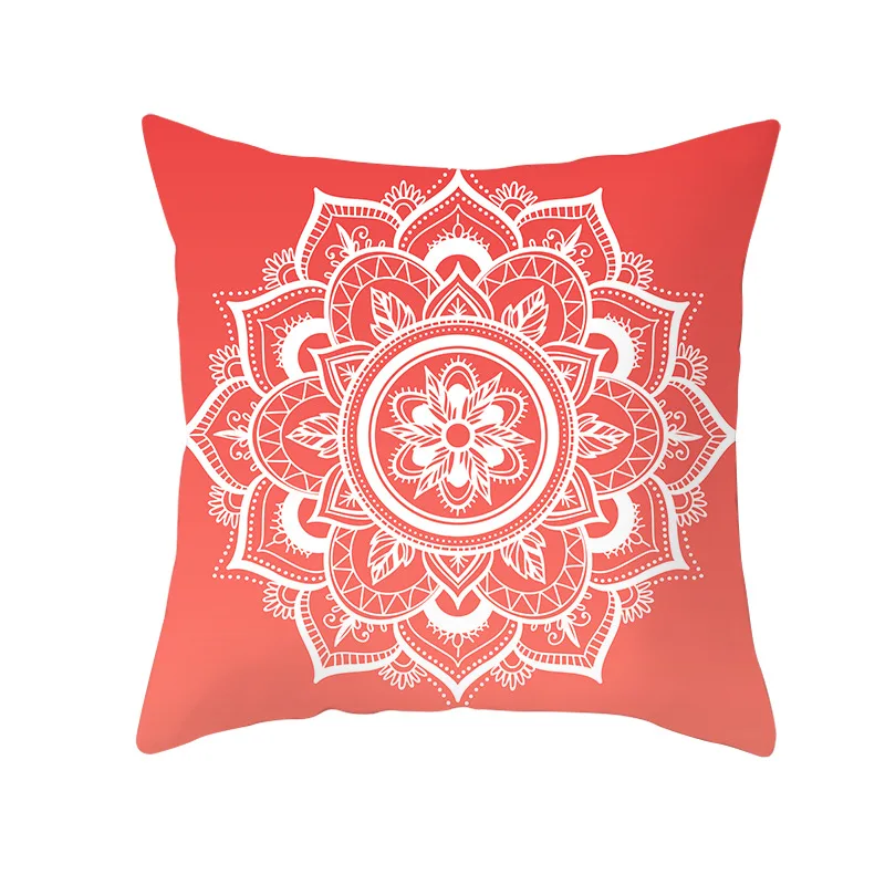 Lychee Coral Series Printed Pattern Pillow Cases Colorful Polyester Peachskin 45x45cm Pillow Cases For Bedroom Home Office - Color: 23