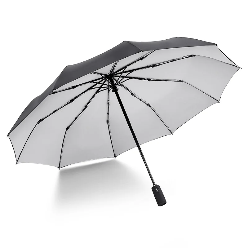 Мужской зонт с двойным слоем от дождя, черного цвета, десять ребер, полностью автоматический складной зонт для автомобиля, роскошный большой Ветрозащитный Зонт WZP135 - Цвет: Color G