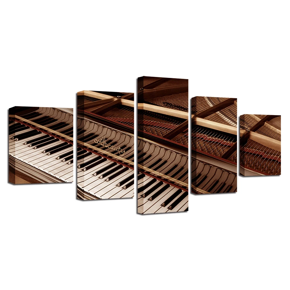 Home-Decor-For-Living-Room-Frame-HD-Prints-5-Pieces-Black-And-White-Piano-Keys-Paintings (4)