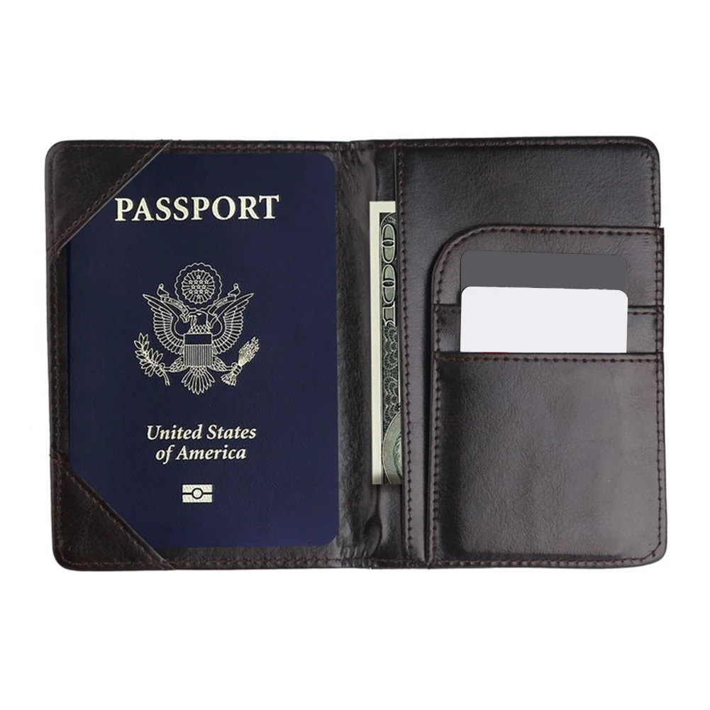 Путешествия бизнес чехол для паспорта Организатор держатель билет карты протектор Бумажник кожаный обложка для паспорта
