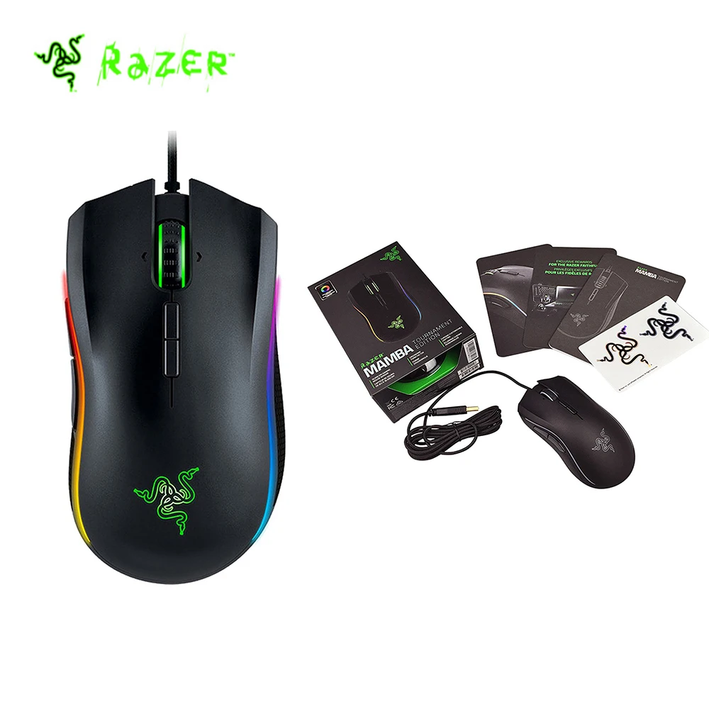

Razer Mamba Elite Wired Gaming Mouse 5G Advanced Optical Sensor 16000 DPI RGB Backlight 9 Buttons Gamer PC For Laptop Computer