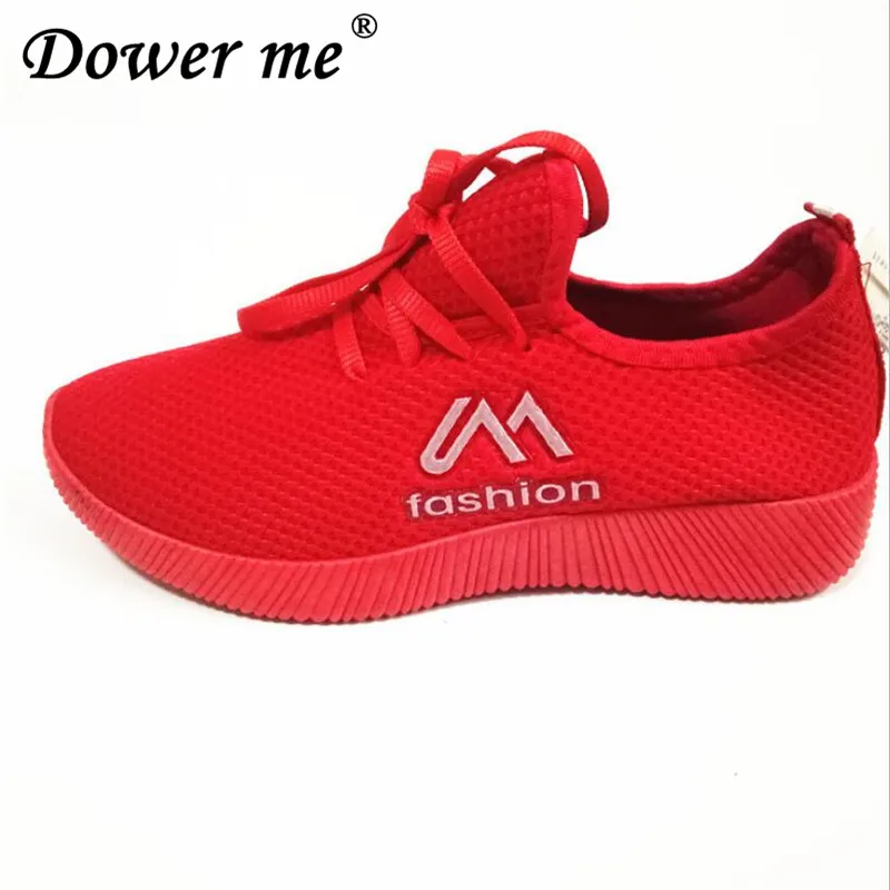 

2018 Spring Autumn new mesh breathable casual sneakers shoes solid color shallow with a small red black women's Comfortable shoe