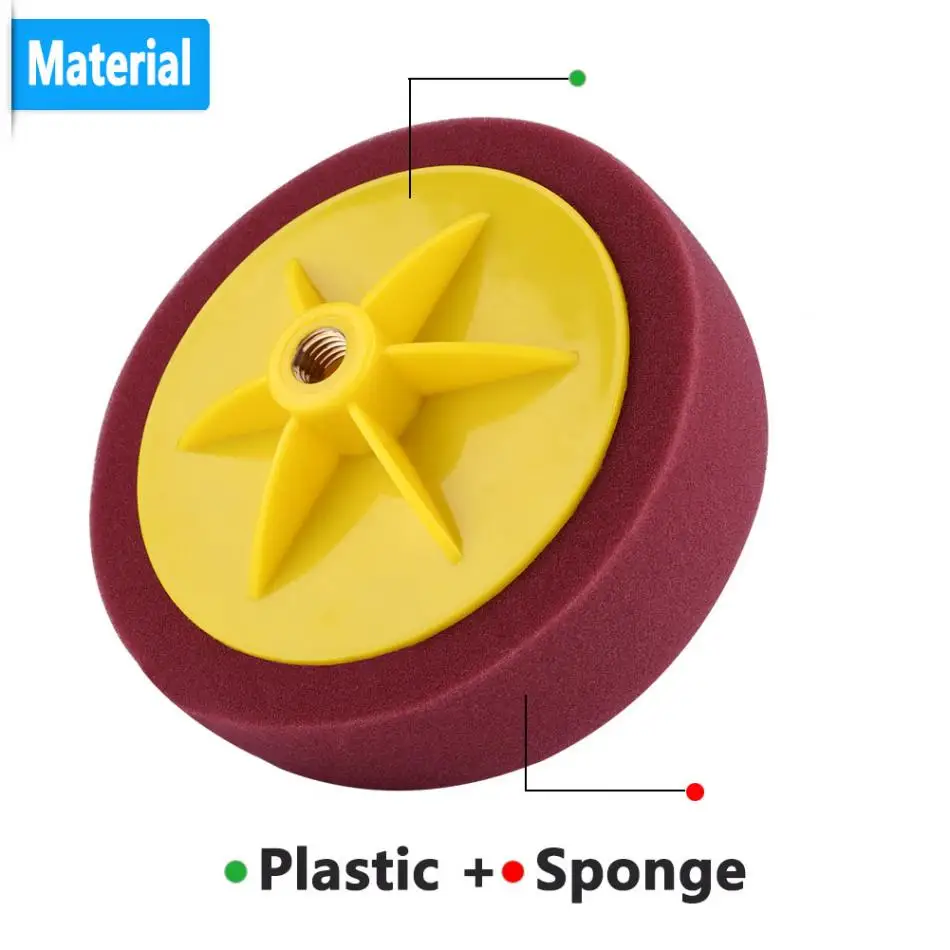 6 дюймов/15 см автомобильный Полировочный коврик для воска Губка для полировки колеса Набор для восковой накладки инструмент для полировки автомобиля аксессуары черный желтый красный