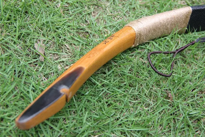 С высоким качеством! Ручной работы из коровьей кожи LONGBOW с рогом на наконечниках