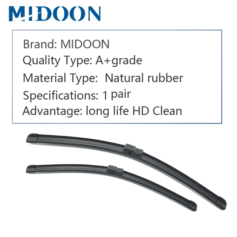 MIDOON Wiper Blades for BMW X5 E53 / E70 / F15 Fit Hook / Side Pin / Push Button Arms Exact Fitting From 1999 to