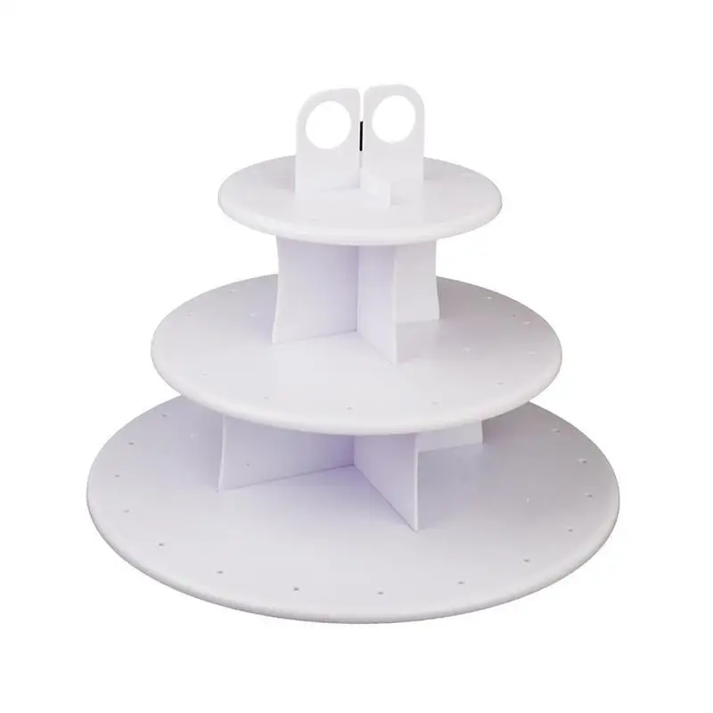 OUNONA 3-х уровневая 42 круглые отверстия торт поп-леденец Свадебная вечеринка подставка для кекса(белый