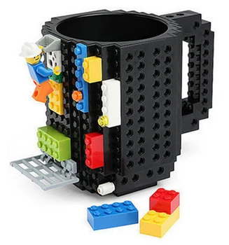 

Creative toys Drinkware Building Blocks Cups DIY Block Puzzle cups 12oz 1Piece Build-On Brick creative cups Lego Type cups