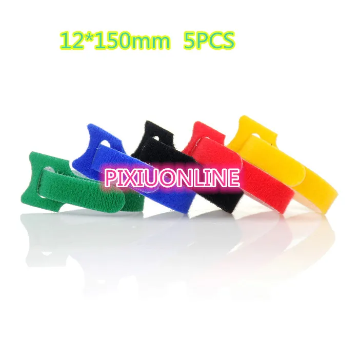 

5PCS/LOT  YT1110  5 Colors Cable Tie  Wide 12 mm  Length 150 mm Hookloop Nylon Fastening Tape  Magic Tape Strap  Free Shipping