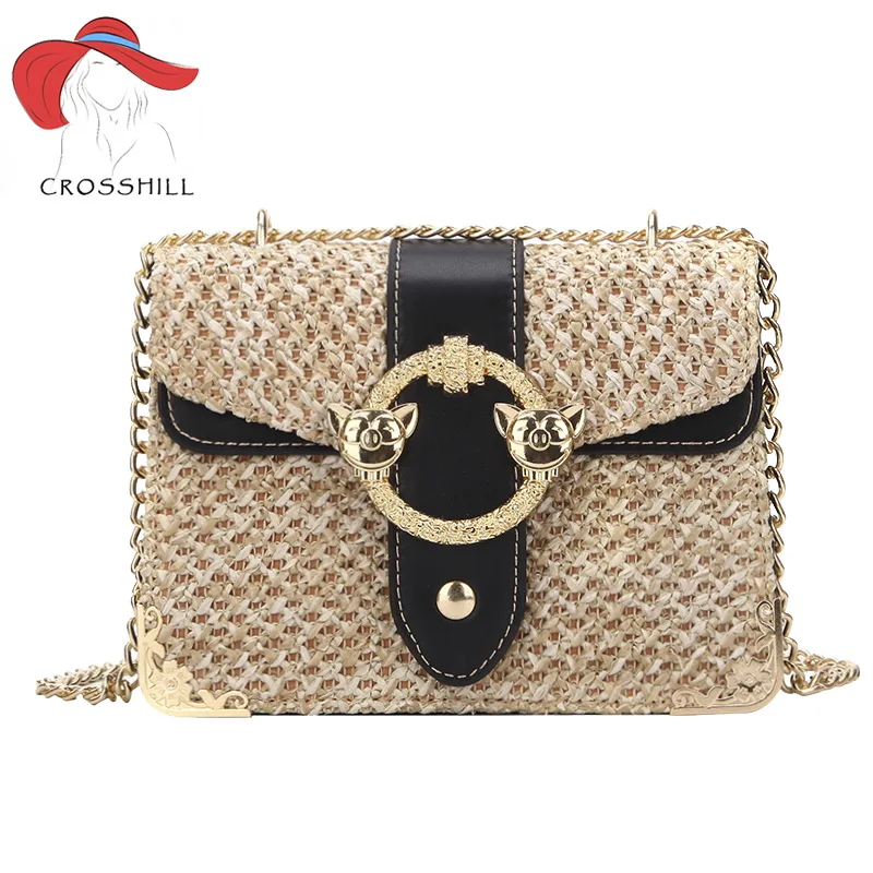 

Crosshill straw flap bags for women 2019 crossbody ladies bag fashion shoulder bolsa feminina messenger designer bolso mujer sac