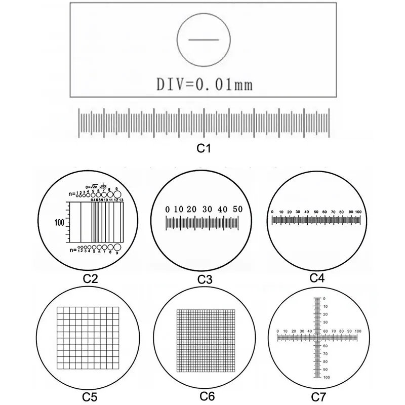 Microscope Eyepiece Measurement Calibration Slides Microscope Stage ...