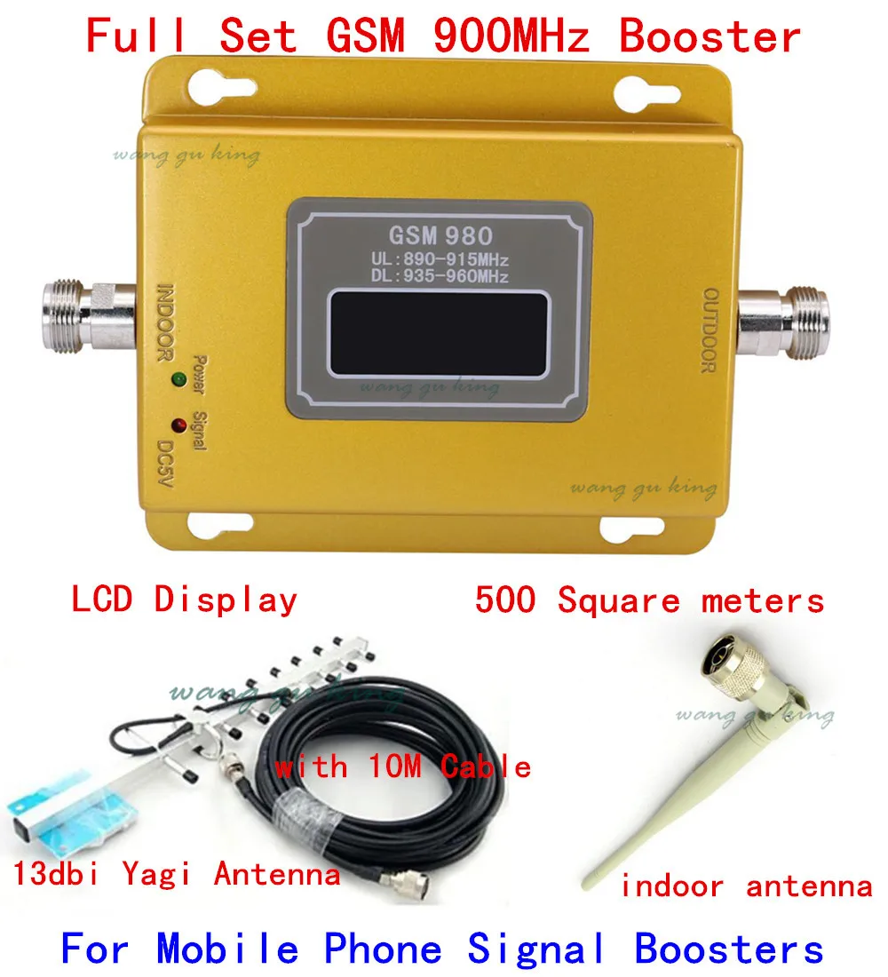 

Original LCD Display GSM 900mhz Signal Amplifier GSM 900 65dB Cell Booster Cellular Signal Repeater GSM Amplifier +Yagi Antenna