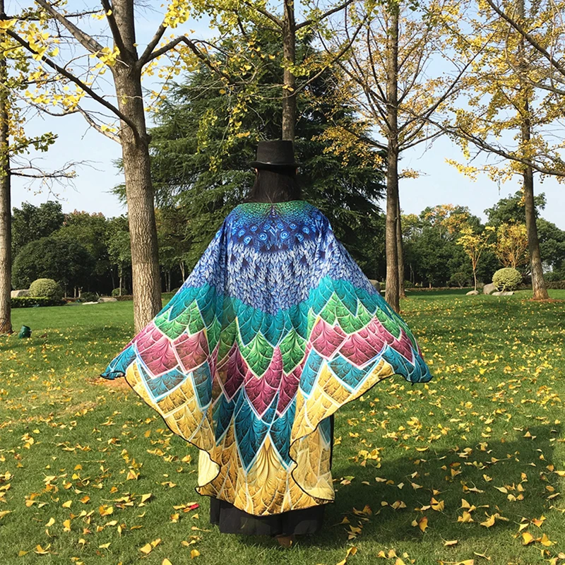 New printed Belly Dance Cloak Wing Belly Dancing Butterfly Wings Beach Skirt Shawl Butterfly Cloak Mantle 197*130 cm 10 Colors