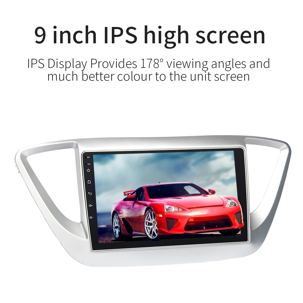 Clearance 9" Android 8.0 Car Multimedia GPS for Hyundai Solaris Verna 2017 2018 Support Steering Wheel Control Radio Audio Video AVI MKV 1