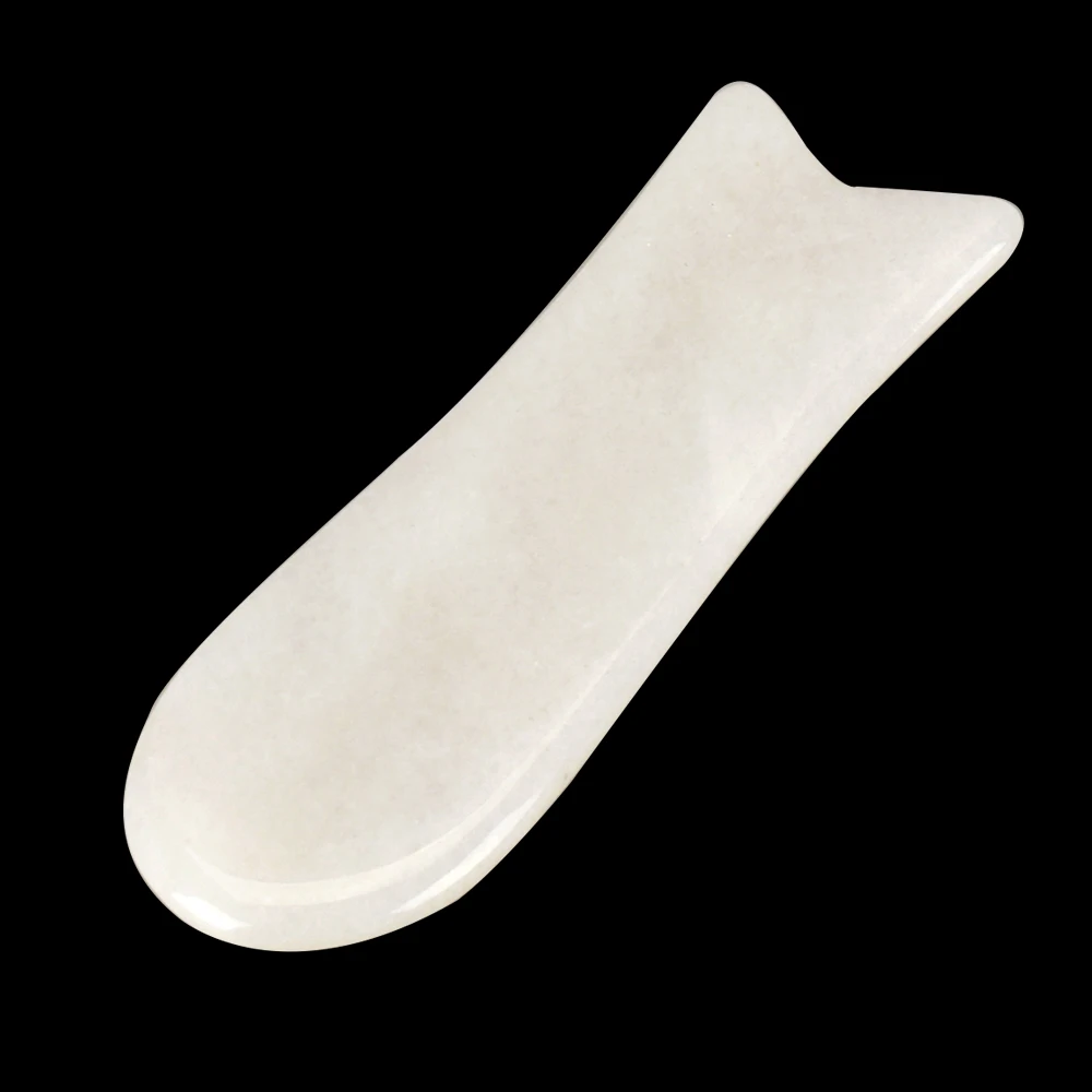 Натуральный белый нефрит рыбы Форма традиционный скребок лица Массажер для личной гигиены Crystal Energy коврик из камней массаж тела