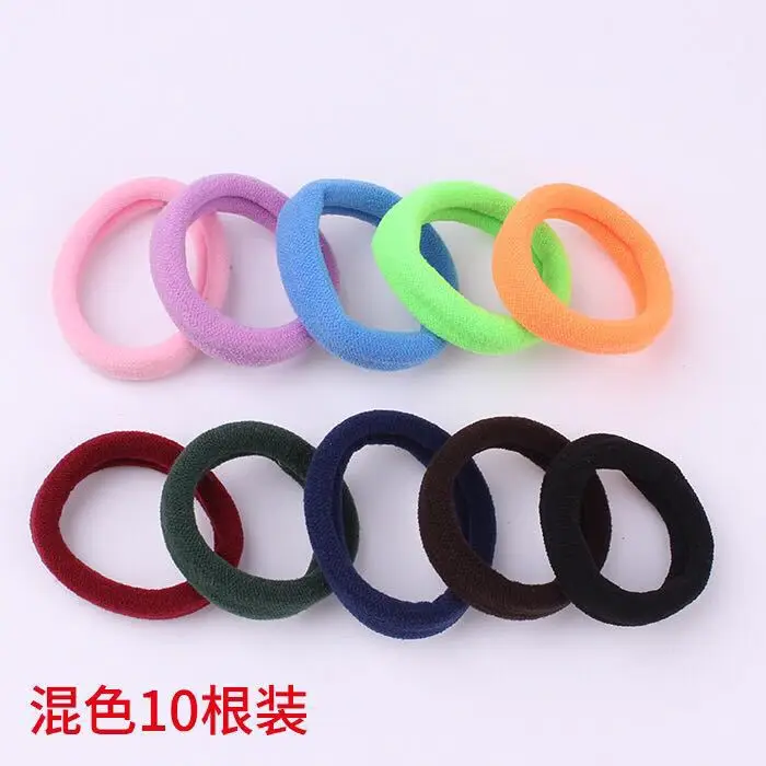 Candy Women Girl High Elasticity Medium Thick Rolled Towel Hair Rope Candy Solid Color Rubber Band Ring Ponytail Holder band