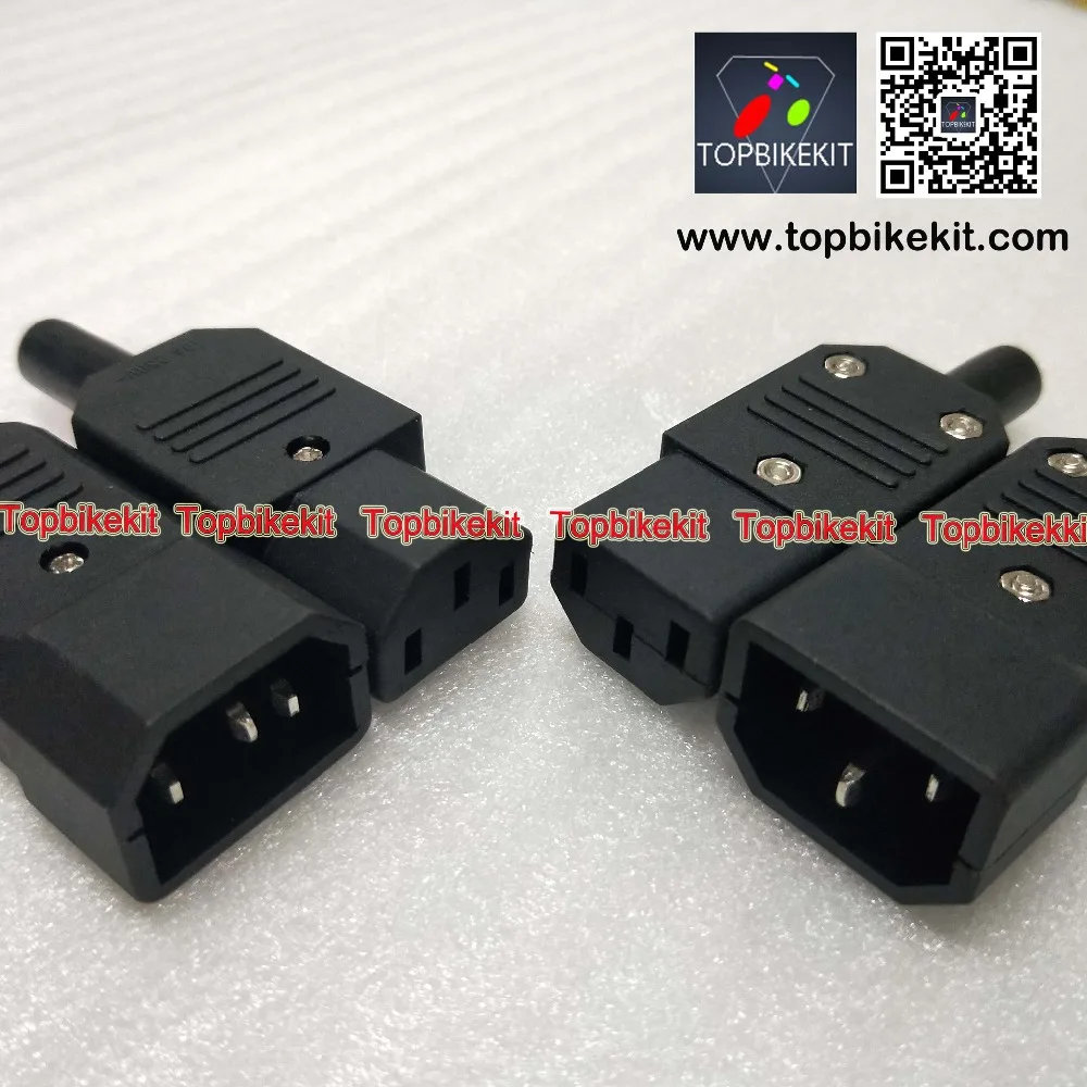 

4PCS Power connector Prong IEC 320 C14 Power 2 Males+2 Females Inlet Plug Connector 10A / 250V AC for ebike battery and charger