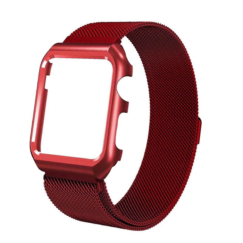 Миланский ремешок+ чехол для apple Watch 4 band 44 мм 40 мм iwatch band 42 мм 38 мм чехол с браслетом apple Watch 4 3 2 1 Аксессуары