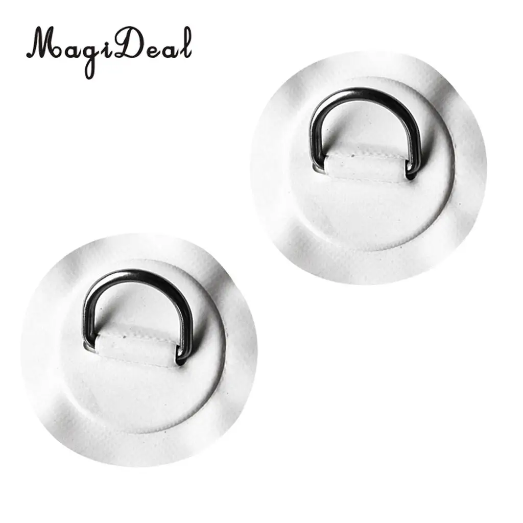 MagiDeal 1 Pair Stainless Steel D-ring Pad/Patch for PVC Inflatable Boat Dinghy Kayak Surfing SUP Surfboard Dinghy Acccessories