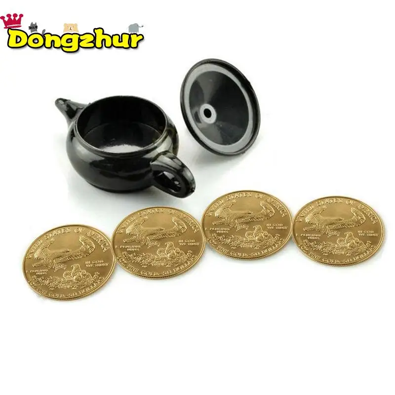 

New Wonderful Legend Aladdin Magic Genie Light magic trick professional magician coin thru lamp magic coin props easy to do