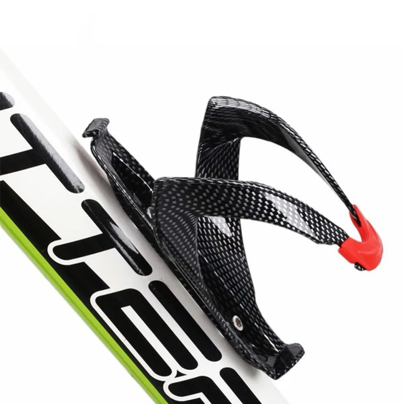 

Mountain bike carbon fiber texture V-shaped bottle cage plastic cup holder Red mouth water bottle hoder for bycicle