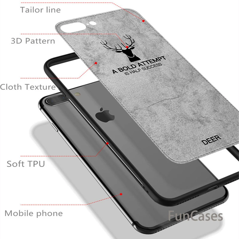 Роскошный Ретро Рождественский олень ткань текстура чехол для телефона iphone 7 8 6 6S