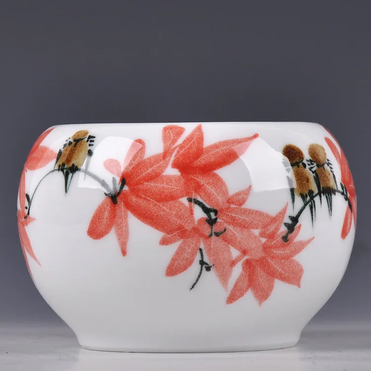 

Special offer of Jingdezhen ceramics master hand Lycopodium eggshell Goldfish Aquarium Home Furnishing decoration