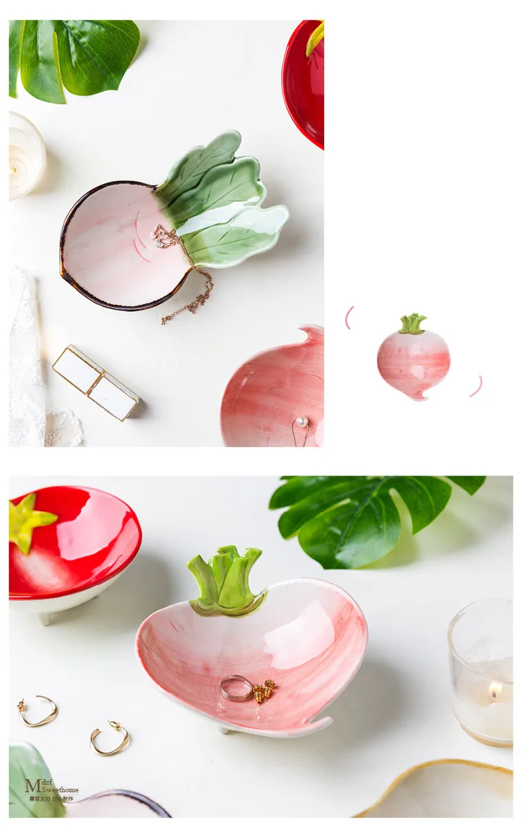 5 дюймов керамические креативные миски овощи острые напечатаны под глазурованной фруктовый десерт салатник зелень помидоры редиска sharp s