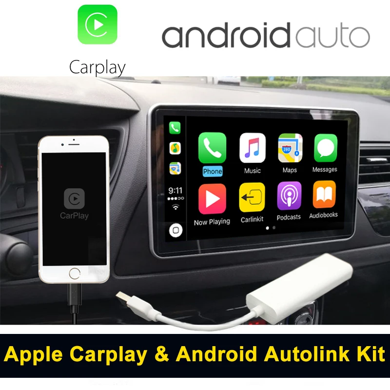 Carlinke USB Apple Carplay Dongle for Android Auto iPhone Carplay Support Android MTK WinCE system Car