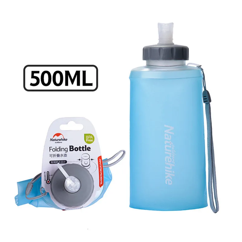 Для велосипеда из силикона складной portablewater сумка спорт отдых термос бутылка воды спортивные сумки для питья со емкость для напитков чайник путешествия бутылки - Цвет: blue 500ml