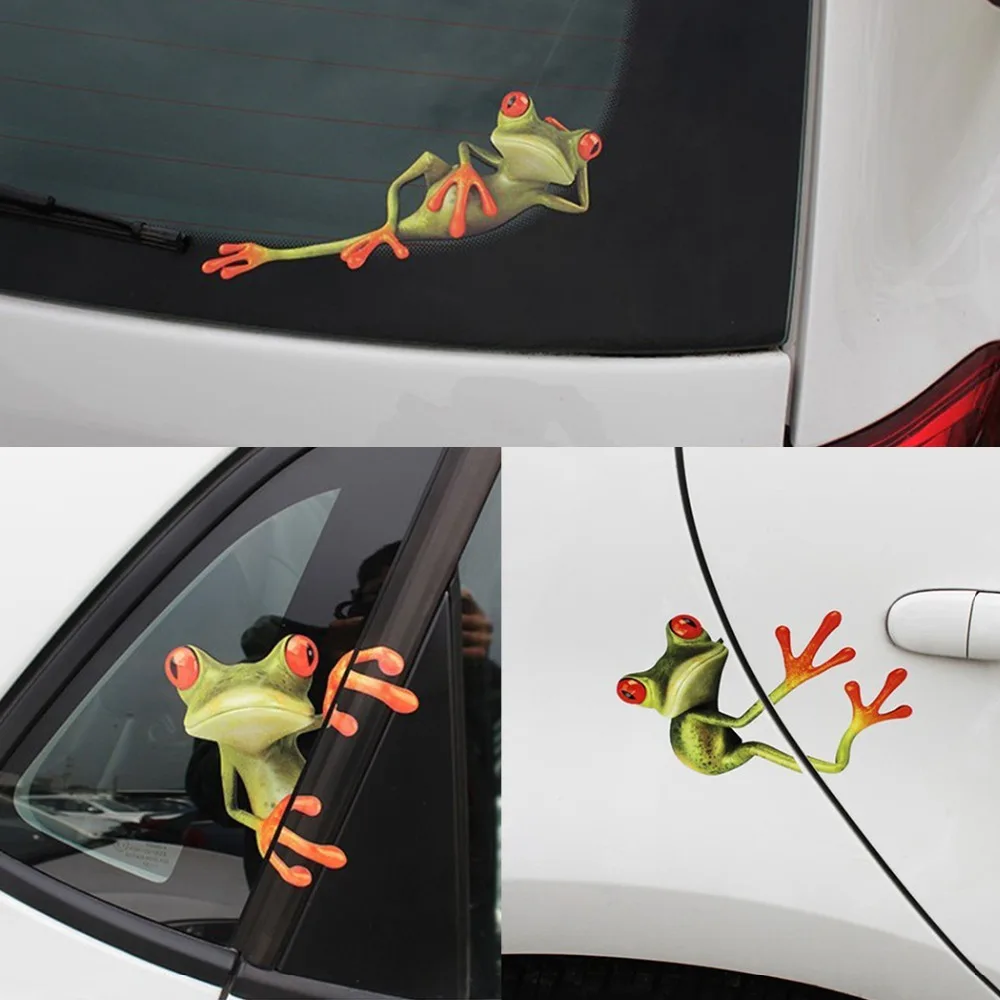 1pc or 3pcs 19.2 x 20.5cm Funny Car Stickers 3D Frogs Vinyl Decal Sticker Car Styling Decoration Water Proof Auto Stickers Decal 14cm 9cm fashion x wing star wars funny vinyl car styling decal car stickers black silver s6 3687