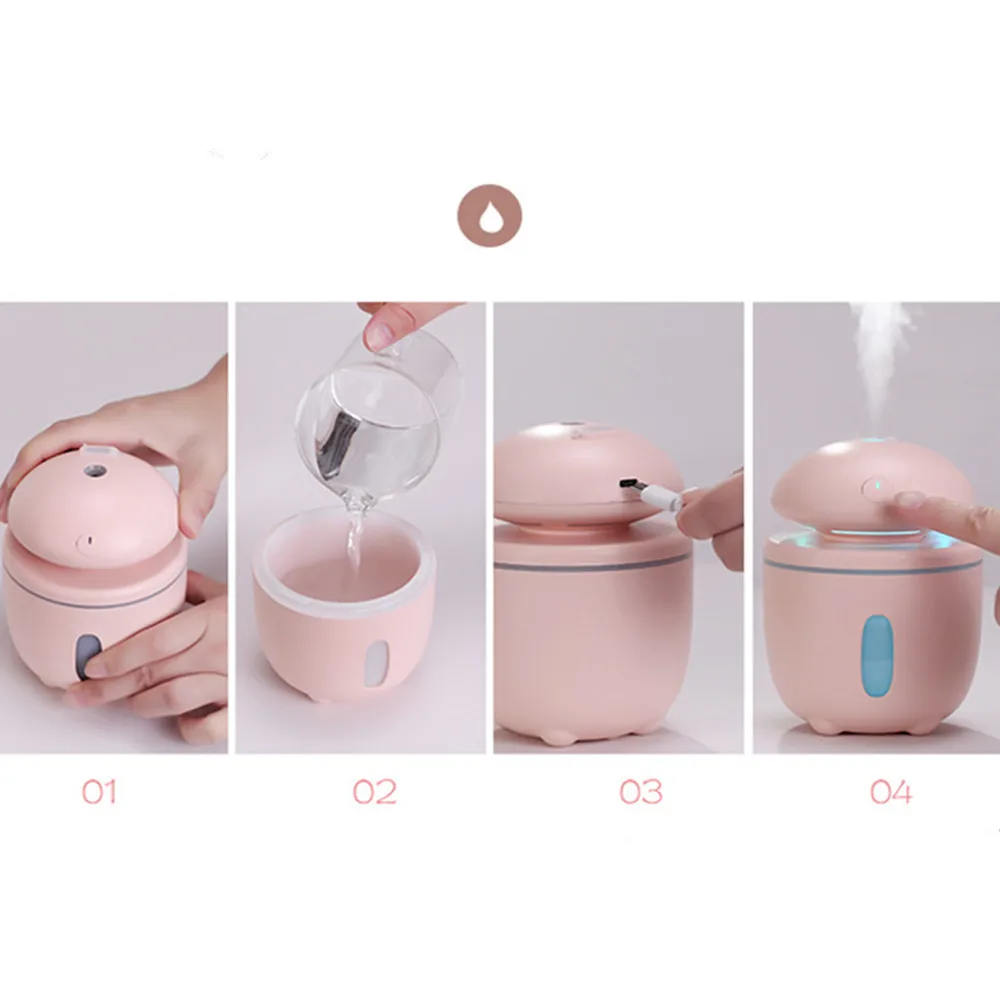 

Reed Diffuser Sets Humidifier USB LED Ultrasonic Mushroom Shape Humidifier Essential Aroma Oil Diffuser Atomi Office Nov22