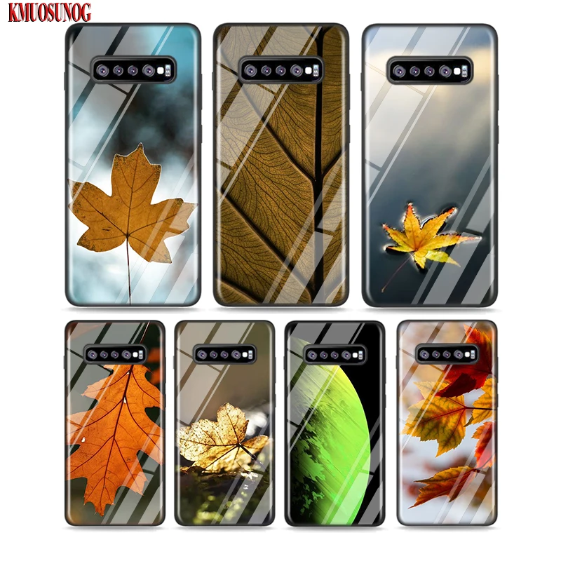 

Black Silicone Case Amazing leaf art Fashion for Samsung Galaxy Note 10 9 8 Pro M30 M20 S10E S10 5G S9 S8 S7 Plus Cover