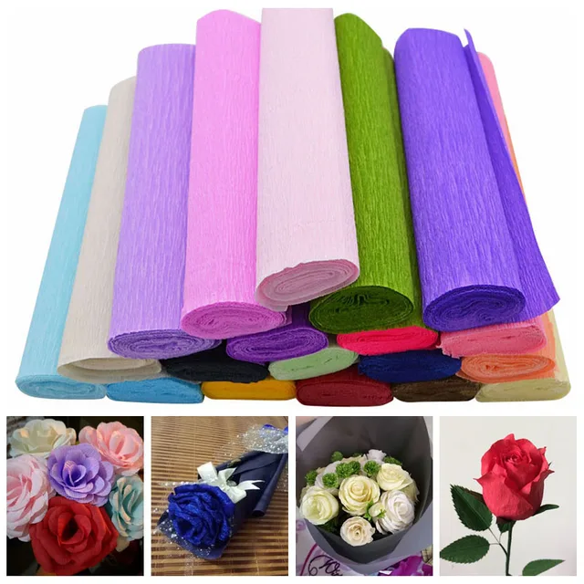 25 250cm crepe paper flower making wrapping diy scrapbooking craft paper flower gifts