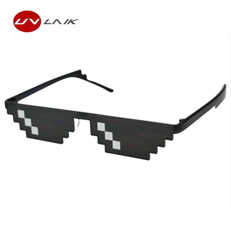 

UVLAIK Deal With It Glasses 8 bits Thug Life Sunglasses Women Men Dealwithit Popular Around the World Party Funny Eyewear
