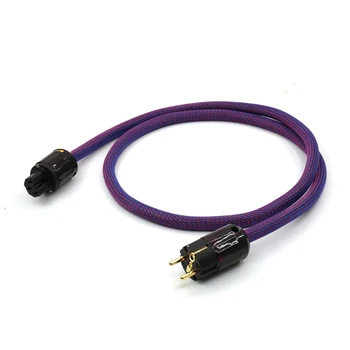 

HI-End Audio Grade 6N OFC SCHUKO Power Cable Gold Plated EU Power Plug Cable HIFI Power Cord cable for DVD CD AMP