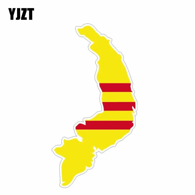 YJZT 16.4CM*8.3CM Accessories South Vietnam Flag Map Car Sticker Helmet Decal 6-1179 | Автомобили и мотоциклы