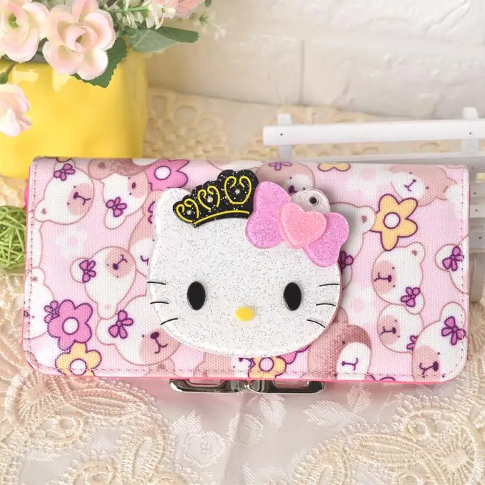 Женские кошельки с рисунком hello kitty, кожаный кошелек hello kitty, кошелек для девушек, клатч, женские вечерние кошельки - Цвет: 12