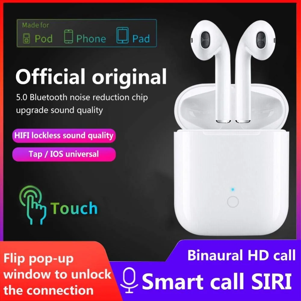 

LK-TE9 TWS Earphones Wireless BT5.0 Touch Control HIFI True Stereo Earbuds Headset Airdots Wireless Charging Bluetooth Earbuds