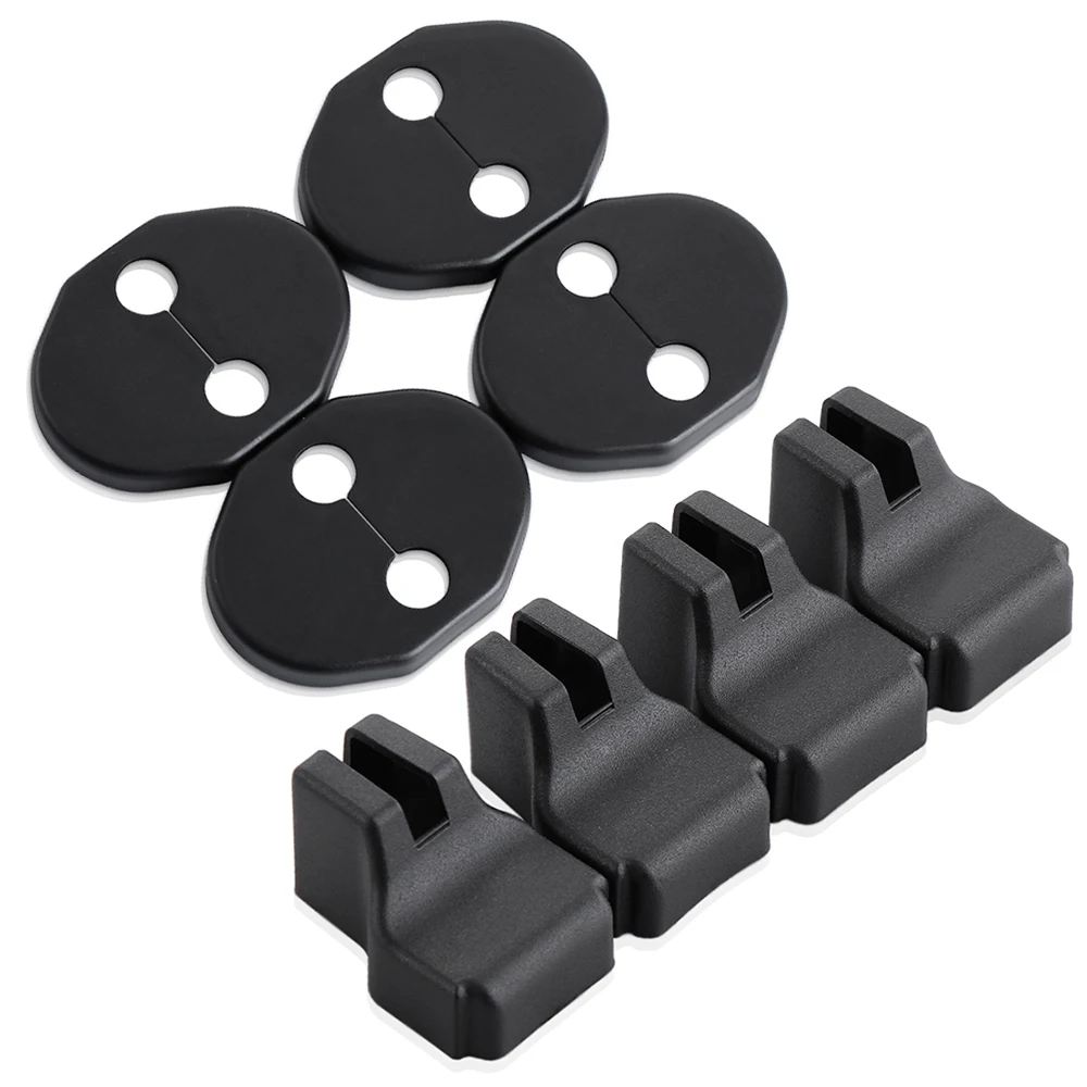 Wewean Car Silicone Door Latch Protective Cover, Silent Shock Pads Lock Protector Universal Protection Latches Covers Vehicle Doors Locks Guard White