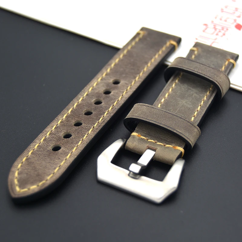 TOP Genuine leather bracelet watch strap 20mm 22mm 24mm 26mm fashion