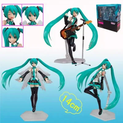 

Japanese Anime Hatsune Miku Figure PVC Facial Replaceable Action Figure Model Collectible Kid Toy 14cm