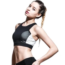 Крест ремешок сзади Для женщин спортивный бюстгальтер, профессиональный быстросохнущая Мягкий противоударный тренажерный зал Фитнес Бег Йога спортивный бюстгальтер Топы корректирующие