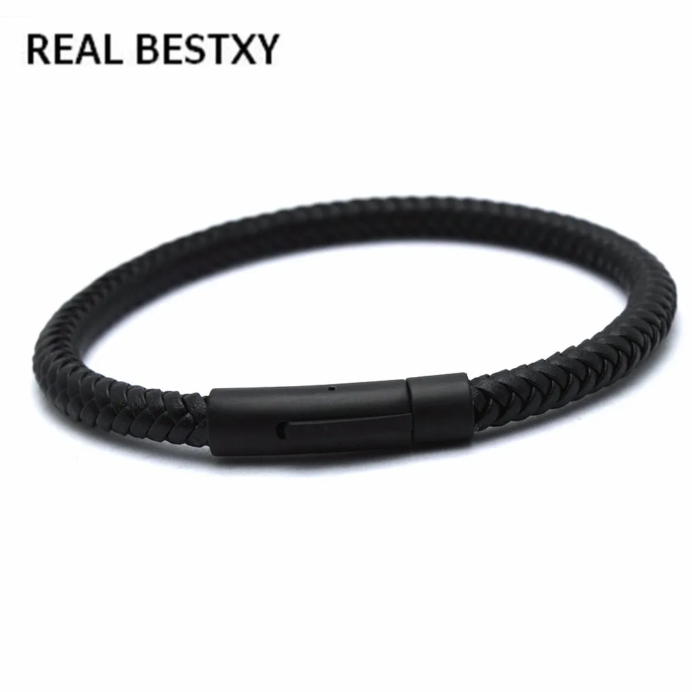 Wrap Bracelet Clasp Black Stainless Steel Clasp Leather Wrap Bracelet Men Women Aliexpress